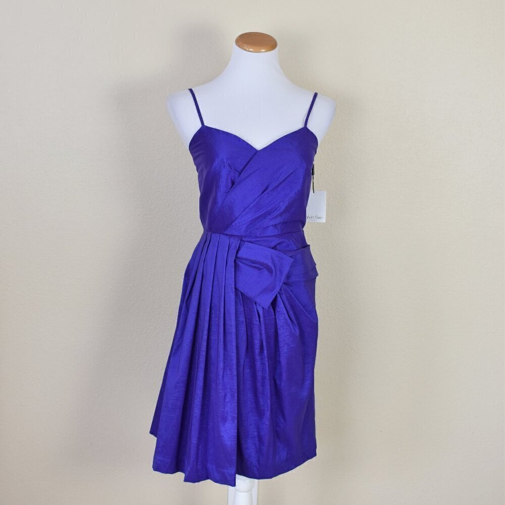 Calvin Klein Luminous Taffeta Cocktail Dress NEW - 4